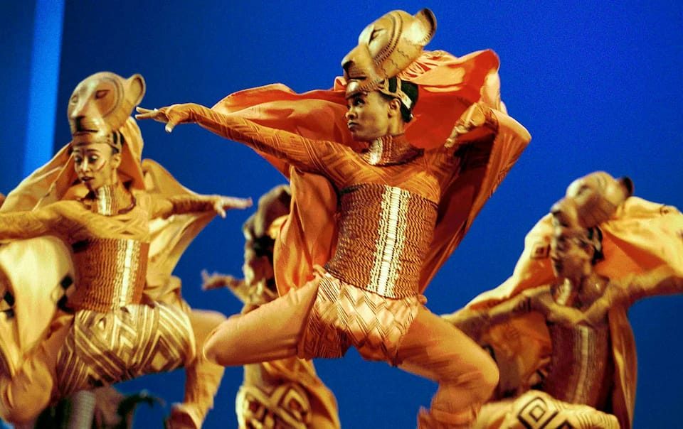 Lionesses leaping in The Lion King